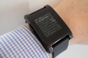 Pebble wordsquare watch