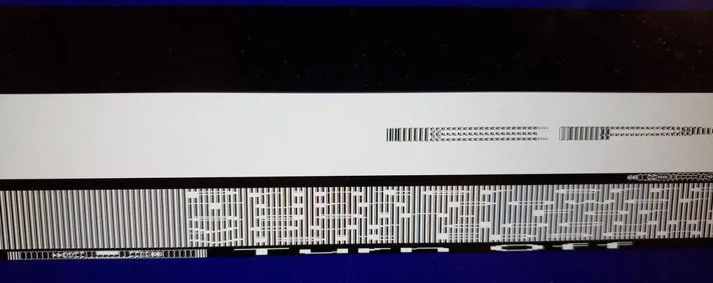 Stretched-out image of text