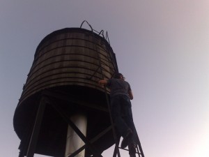 Nick Bilton surveys the horizon from his high perch in Brooklyn