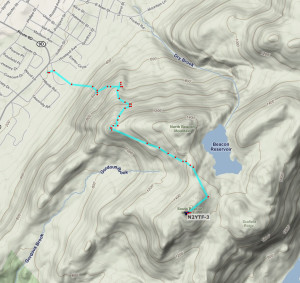 APRS track of our hike up South Beacon Mountain