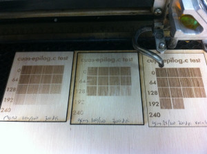 Epilog command line laser cutter test