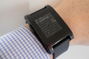 Pebble wordsquare watch