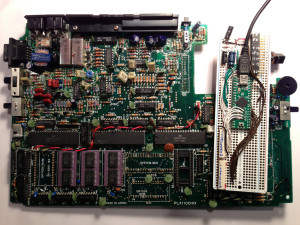 TRS-80 Model 100 motherboard versus Teensy++ version