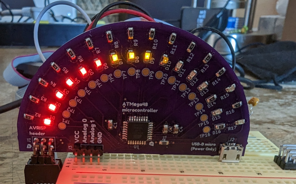 A semicircular LED board that you, yes you, can learn to solder!